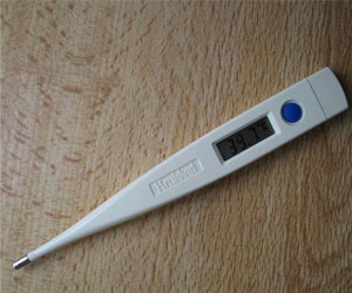 picture of thermometer with fever