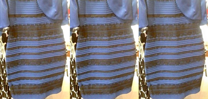 blue and black striped dress illusion