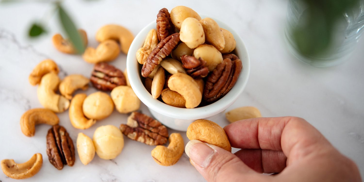 A variety of mixed nuts adding a colorful and nutritious boost to your diet